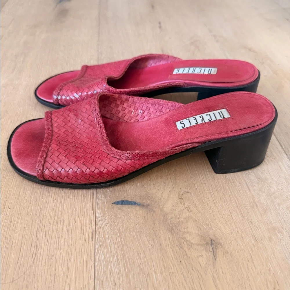 Nickels Pink Woven Slide Mules - Picture 2 of 2